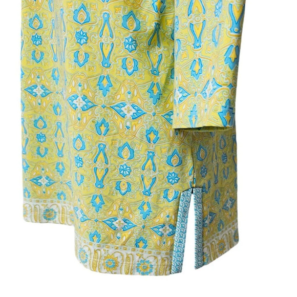 J. McLaughlin Boca Tunic Size Large 3/4 Sleeve Beachwalk Geo Print Nylon Spandex - Picture 2 of 9